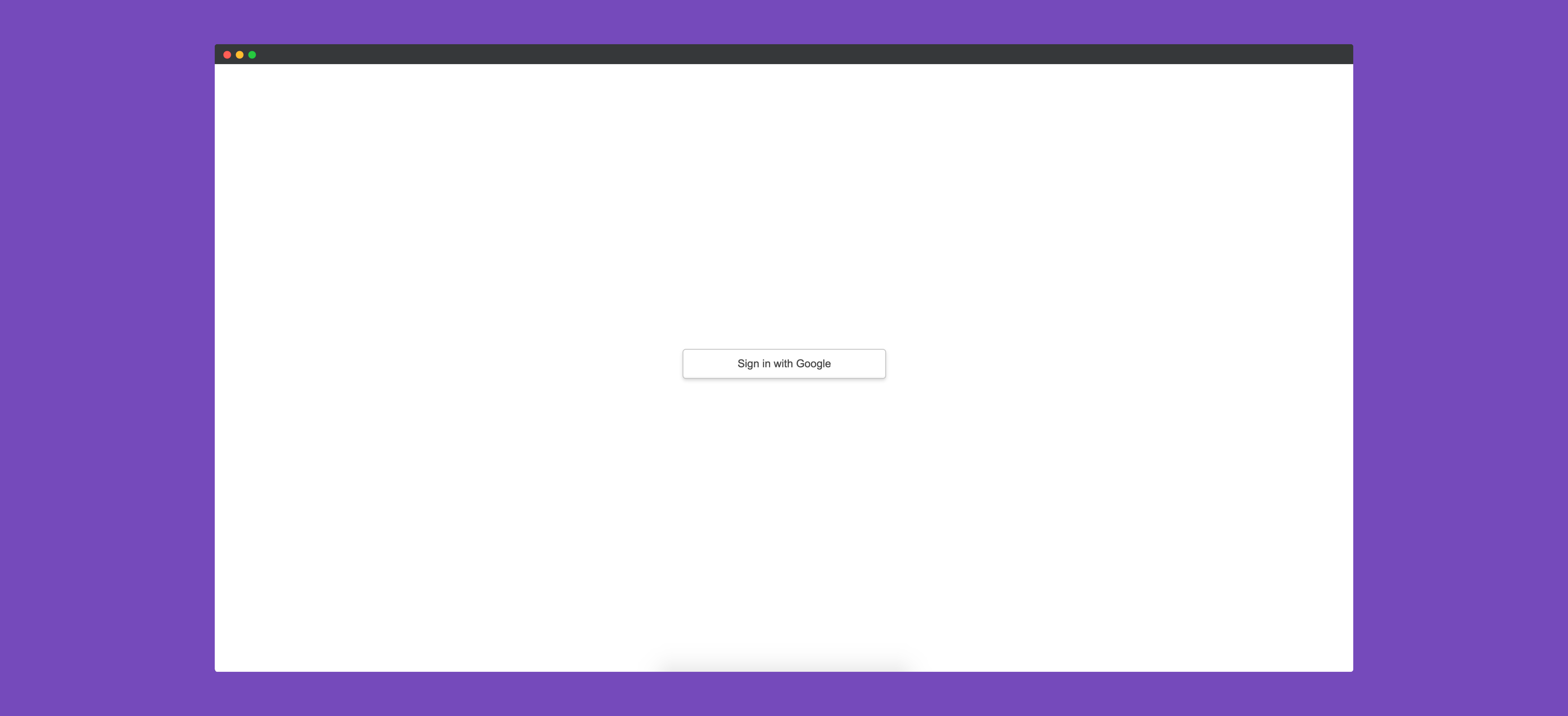 Login page